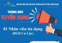 01 Nhân viên tín dụng (ĐGD Cai Lậy) (Đã hết hạn)